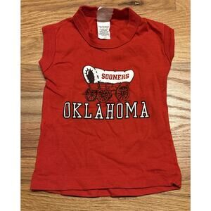 Vintage Oklahoma Sooners Muscle Tee Tank Top Toddler Size 3T Single Stitch